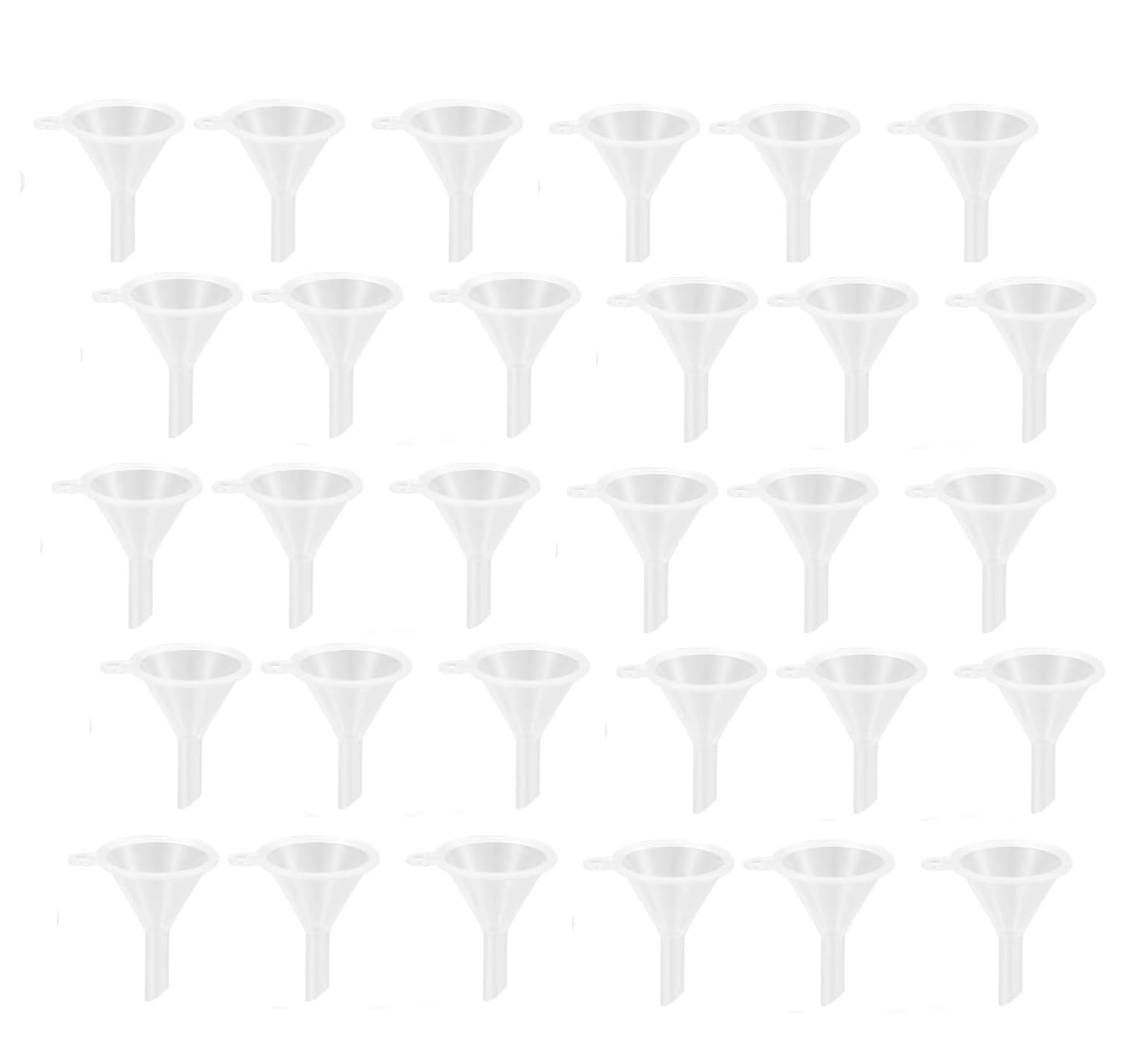 Mini Imbuto 30 PCS in Plastica Trasparente per Riempimento di Bottiglie, Profumi, Oli Essenziali, Bottiglie da Laboratorio e Artigianato Artistico