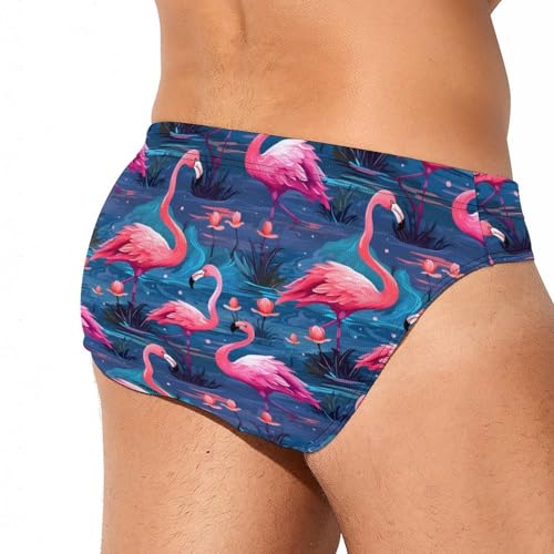 Flamingos Men's Swim Briefs Sexy Bikini Swimsuit Beach Shorts Underwear Low Waist3