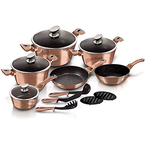 Detalle batería 15 piezas Berlinger Haus Rose Gold