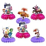 5Pcs Inside Out Party supplies set Inside Out Honeycomb Centerpieces Double Sided Table Topper for Inside Out birthday party decoration Kids Baby Shower Birthday Party Decorations