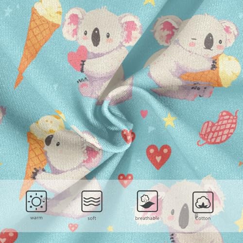 Wusikd Koala Bear Ice Cream Girls' Underwear Cotton Heartsstars Girls Briefs Soft Toddler Underwear 2T3