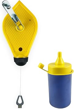 PRECISE 30M Chalk Line Reel | Up to 100 Feet 30.5m Reach | With Blue Chalk Powder | Easy Hand Crank Retrieval | Perfect for Walls, Floors & DIY Tasks
