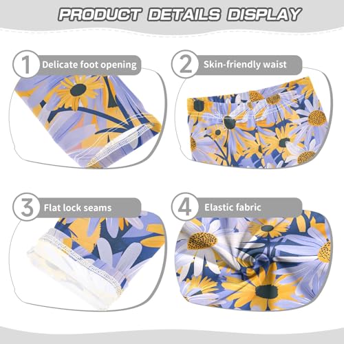 Purple Flower X Girls Leggings Athletic Pants Tights Stretch Bottom3