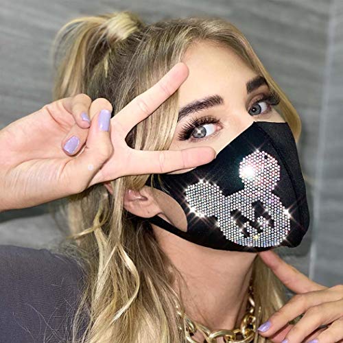 Salliy Rhinestone Mesh Mask Sparkly Crystal Halloween Masquerade Face Masks Glitter Face Covering Jewelry For Women And Girls #TOP6