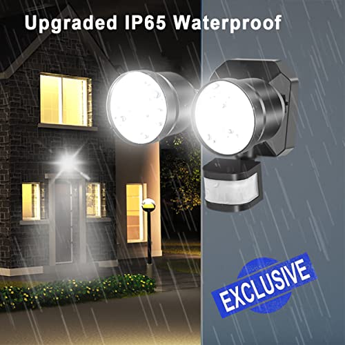 Emaner Exterior Motion Sensor Light, Dusk To Dawn Floodlight 5000K, Always On Or Motion Detect On/Off Led Security Light 28W Waterproof, 120V Eave Mount Spotlight For Garage/Backyard, (1-Pack, Black) #TOP4