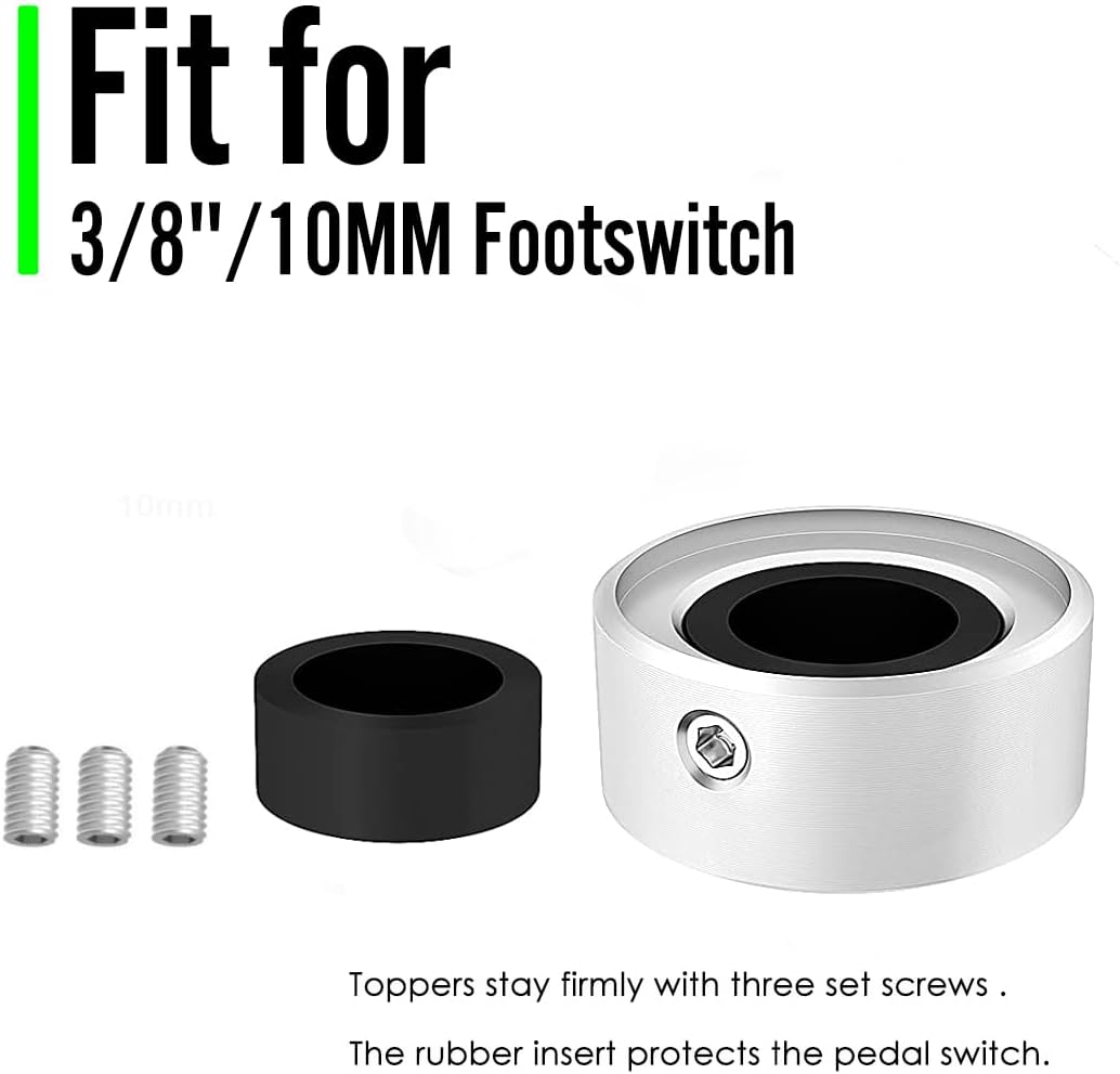 Footswitch Topper Guitar Pedal Button Caps with 3 Set Screws and Protective Fitting Increasing Accuracy,Comfort for Common Switches diameter of 3/8"| SOLUTEK BUTTONS V1 12Pcs Multi-colors