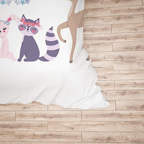Parure de lit simple 3 pièces motif animal mignon ultra doux - 6