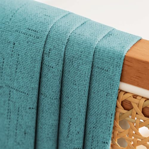 Image of H.VERSAILTEX 100% Blackout Curtains for Bedroom 108 Inches Long Grommet Linen Face Full Light Blocking Curtain Drapes for Living Room Thermal Insulated Linen Look Curtains 2 Panels Set, Teal Blue