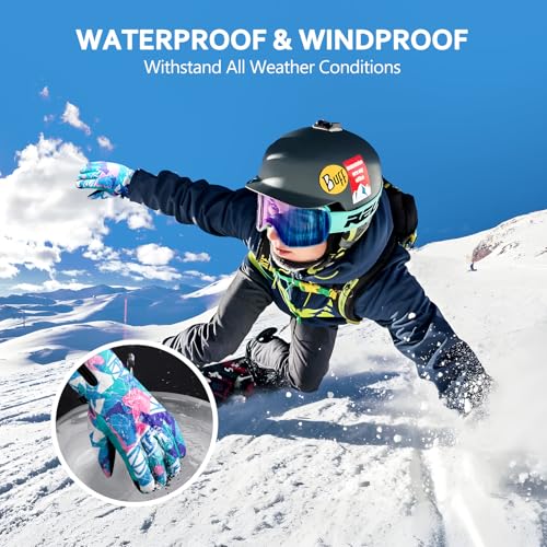 krosa -20℉ Winter Gloves for Men Women & Kids Made with 3M Insulation, 5-Layer Waterproof Snow Ski Gloves, 10 Touchscreen Finger Cold Weather Gloves