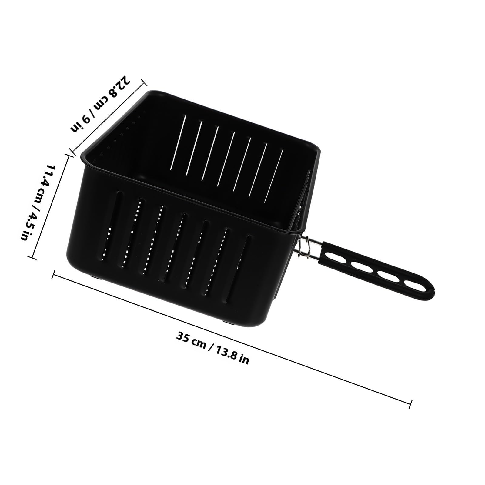 Cesta para Freidora Cesta de Freidora de 6 L Acero al Carbono Negra Superficie Lisa Material Ecológico Accesorio de Cocina