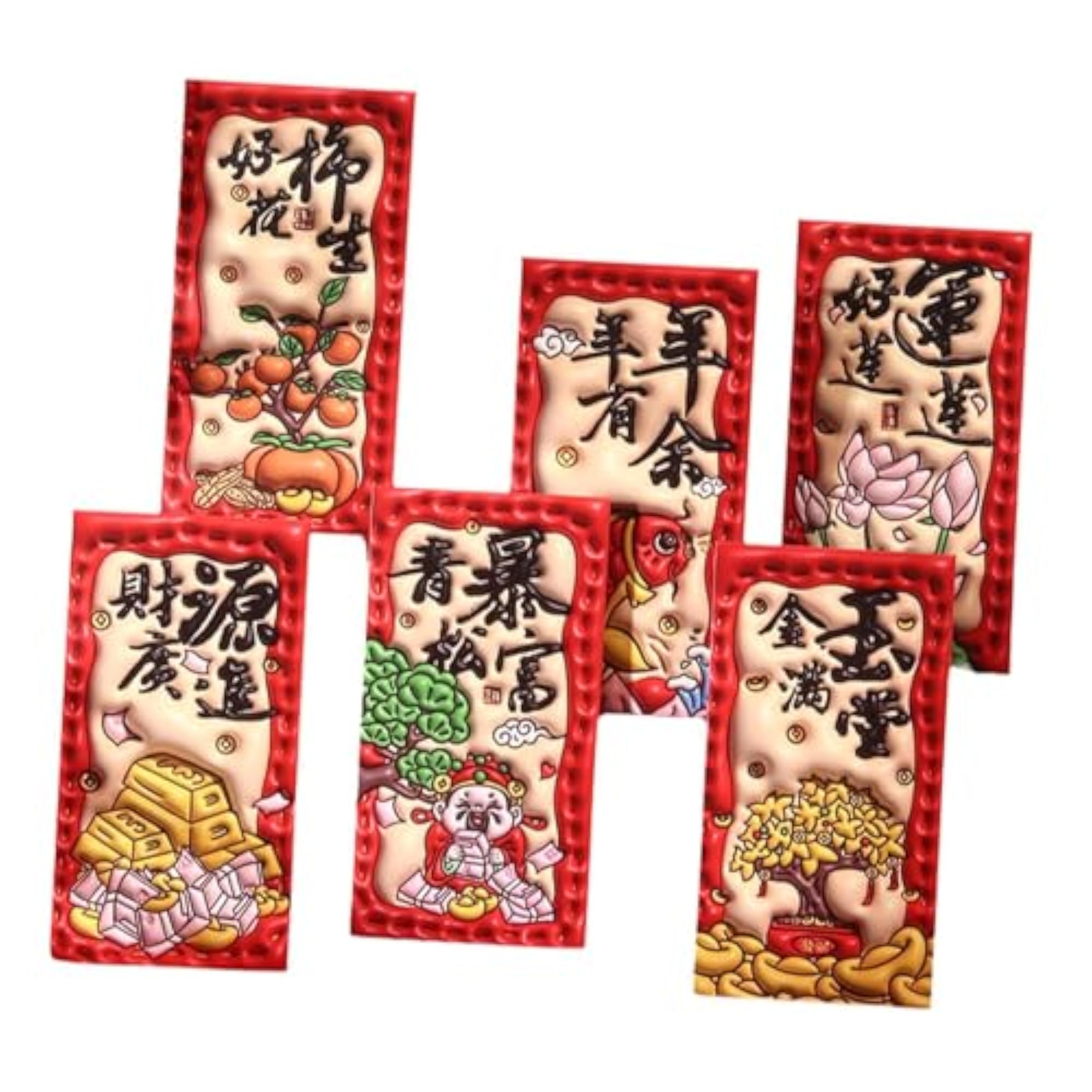 Chinese New Year Red Envelopes, 6 Pieces