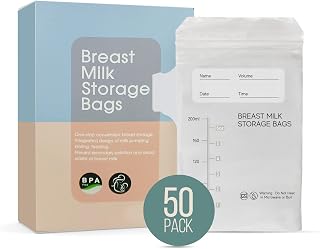 Smart Mommy Breastmilk Storage Bag 50 Count- BPA Free, Disposable Milk Storage Bags Breastmilk, Breast Milk Bags Storage-Breast Milk Storage Bags for Freezer, 50 Count (200ml/7oz)