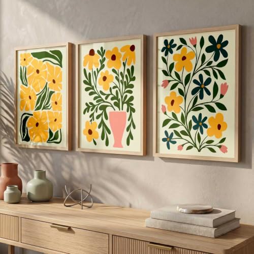 Image of kotart Boho Art Home Decoration Painting | Paintings With Frame For Living Room Bed Room Hotel Wall Decor Digital Reprint Set of 3 (14x20 Inch)