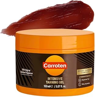 Carroten Intensive Tanning Gel: Fast Browning Accelerator with Carrot & Coconut Oil, Water-Resistant, Vitamin A&E Hydration - 5oz Made in Greece