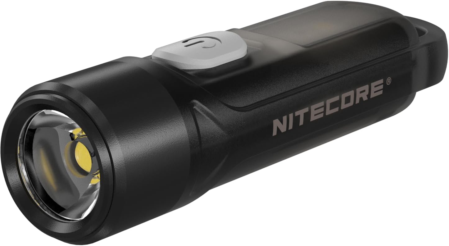 Nitecore Tiki LE Keychain Flashlight, 300 Lumens USB-C Rechargeable with Red Blue Light and LumenTac USB Cable