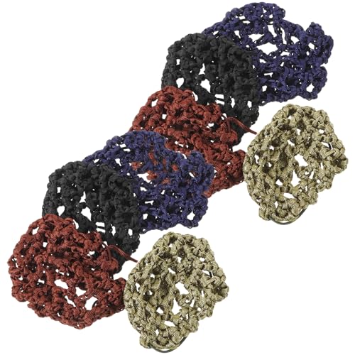 CLISPEED Redecillas Elásticas para Moños de Ballet para Mujer, 8 Piezas (negro, Verde Militar, Azul Marino, Marrón), Accesorio Transpirable y Profesional para Peinados de Danza y Uso