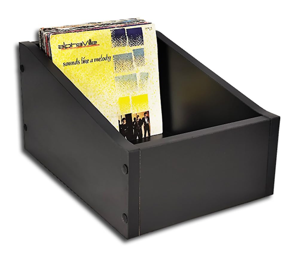 Protected Single (7inch) Schallplatten Holzbox schwarz (2.Wahl) Bürobedarf & Schreibwaren
