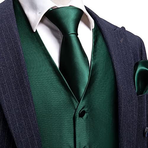 Image of Barry.Wang Men's Suit Vest Formal /Leisure Paisley Jacquard Silk Tie Pocket Square Waistcoat Set Wedding 5PCS