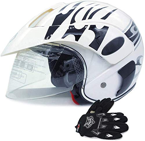 Casco De Motocicletas Para Niños, Casco De Motocicleta Para Niños, Casco Casco Para Niños, Casco Para Niños Casco De Bicicletas, Bicicleta, Scooter, Motocicleta, 48 ~ 52Cm, Web De Araña Roja,White 1 Cover
