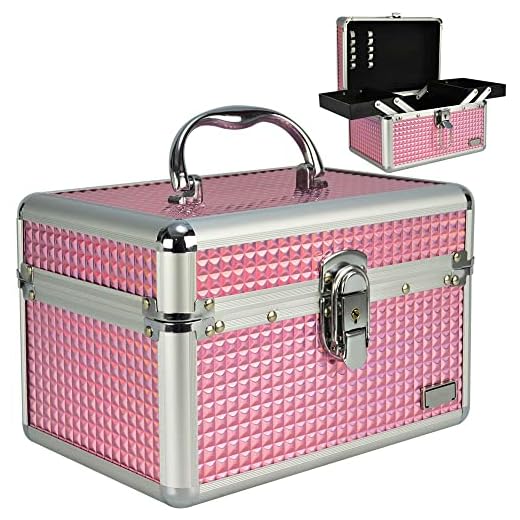 Maleta Maquiagem e Joias Frasqueira Rosa CBRN19588