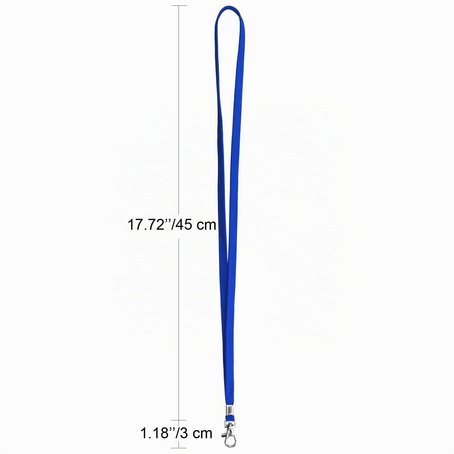 Fushing Porte Badge Cordon Tour De Cou Badge, 100Pcs 45Cm Bleu Cordon Pour Badge Cordon De Cou Porte-Badges Porte Badge Tour De Cou