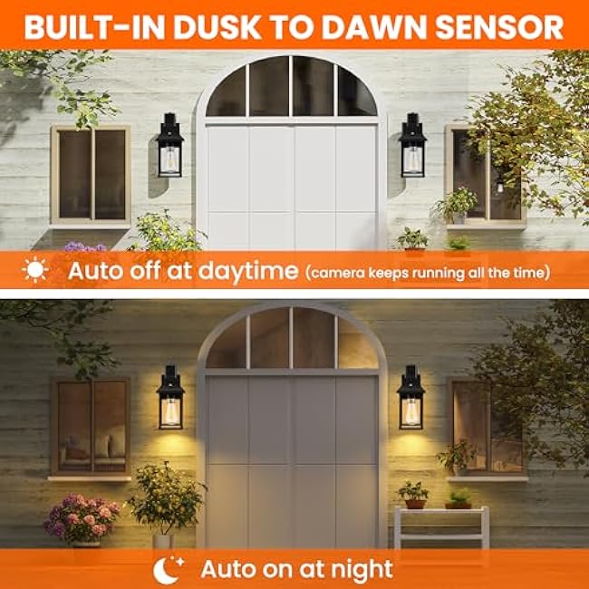 HIHUOS Porch Light Outside Lights Fixture Wall Mount