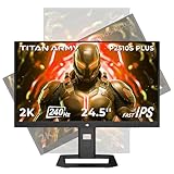 TITAN ARMY 24.5 Inch QHD 2560 x 1440p 240Hz Fast IPS Gaming Monitor,Adaptive-Sync 1ms 126% sRGB P2510S, Black