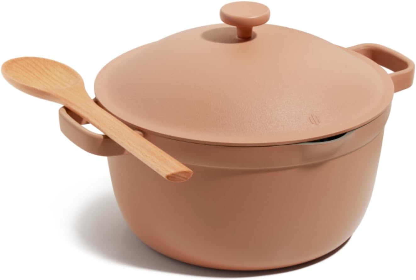 Our Place Perfect Pot | 5.5 Quart Ceramic Pot with Lid & Spatula | Patented 8-in-1, PAS Free Non-Stick, Non-Toxic Cookware | Induction & Oven Safe to 450°F | Spices