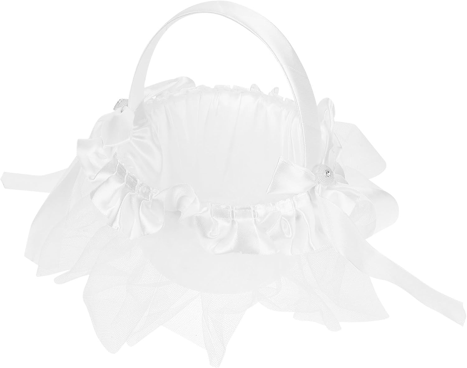 VOSAREA Small Flower Girl Basket Handheld Delicate Wedding Basket Rustic Weaving for Wedding Party Supplies