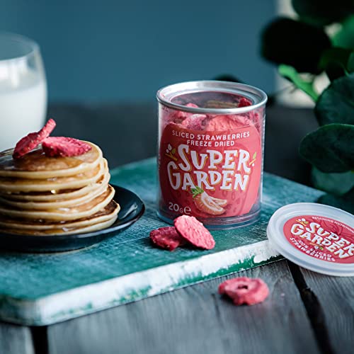 Freeze Dried Raspberries And Strawberry Slices Bundle - Natural And Unsweetened Freeze Dried Fruit Snack - Gluten Free, No Added Sugar, Vegan Snack By Super Garden #TOP3