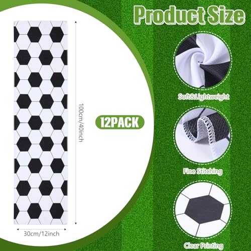 Tujoe 24 Pcs Soccer Gifts, 12 Cooling Towels 40"x12", 12 Fan, Black by Tujoe - Used condition - Image 2