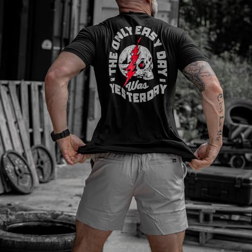 Combat Iron Men's Graphic T-Shirt | The Only Easy Day was Yesterday | Athletic Fit, Tagless Comfort3