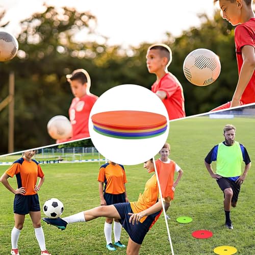 Jubilofex Soccer Trainingsscheibe - Agility Cone Set, Sports Marker Discs | Durable Training Kones Speed and Koordination Drills, flache Feldmarker für Praxis Spiele, Disc Set mit Outdoor-Einsatz