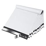Fuxury Poly Mailers 10x13 Inch 100 Pack&comma;Shipping Bags for Clothing&comma;Strong Adhesive Mailing Envelopes&comma;Self Seal Plastic Postal Return Package Bags for Small Business&comma;White