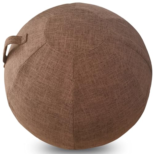 AOLIAZMAX Exercise Ball Cover for Pilates Ball, Yoga Ball, Birthing Ball, Sitting Ball Chair, Office Ball Chair[Ball not included](Brown,65CM)