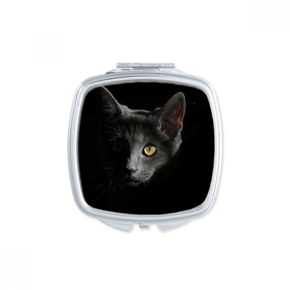Miroir de poche chat noir joli petit cadeau compact et portable pour amateurs de félins