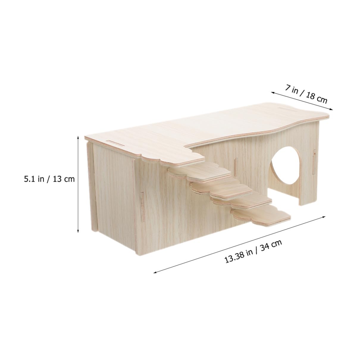 FRCOLOR Hamsterversteck Holz mit Mehreren Kammern Großes Kleintierhaus mit Leiter Mehrstöckige Villa für Hamster und Meerschweinchen Langlebiges Holzversteck für Kleintiere