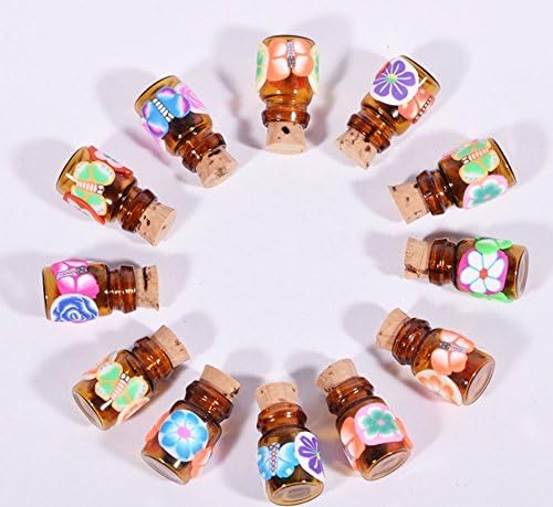 0.5 ml Small Mini Glass Bottles with Corks Dark Brown Small Corks Bottles Amber Glass Vials for Party Wedding Jewelry Making Miniature Altered Art,50 Pcs