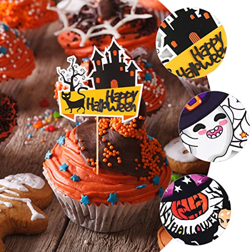ABOOFAN 20 Pcs Web Aranha Fantasma Decorações Festival Aperitivos Toppers Sobremesa Coquetel Ornamen
