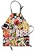 ABAKUHAUS Japonés Delantal de Cocina, Rollo De Sushi De Color, Lavable Largo Ajustable Colores Nítidos Durables, Multicolor