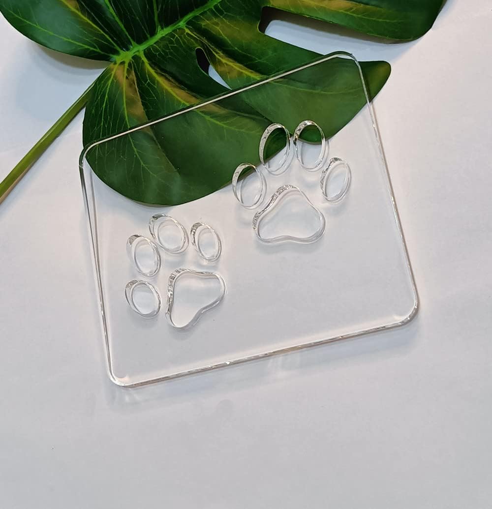 Double Paw Print Template,Acrylic Router Template,Clear Acrylic Router Jig,Woodworking Router Template Tracing Guide (7" x 6")