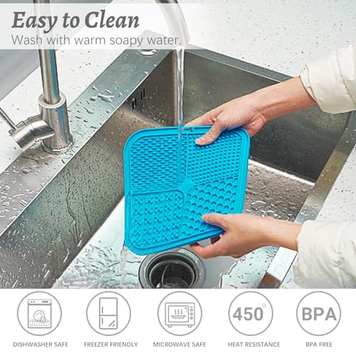 MateeyLife 3 peças de tapete grande para lamber cães e gatos, tapetes de lamber com ventosas para al