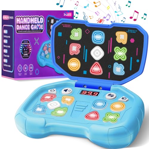 YESGAMO Handheld Dance Games for Kids - 4 Fun Brain & Memory & Reaction & Speed Training Pop Fidget Toys for Boys and Girls -Birthday Gifts for Age 6-12 Years Old Kids Teens Gift Ideas-W/Battery