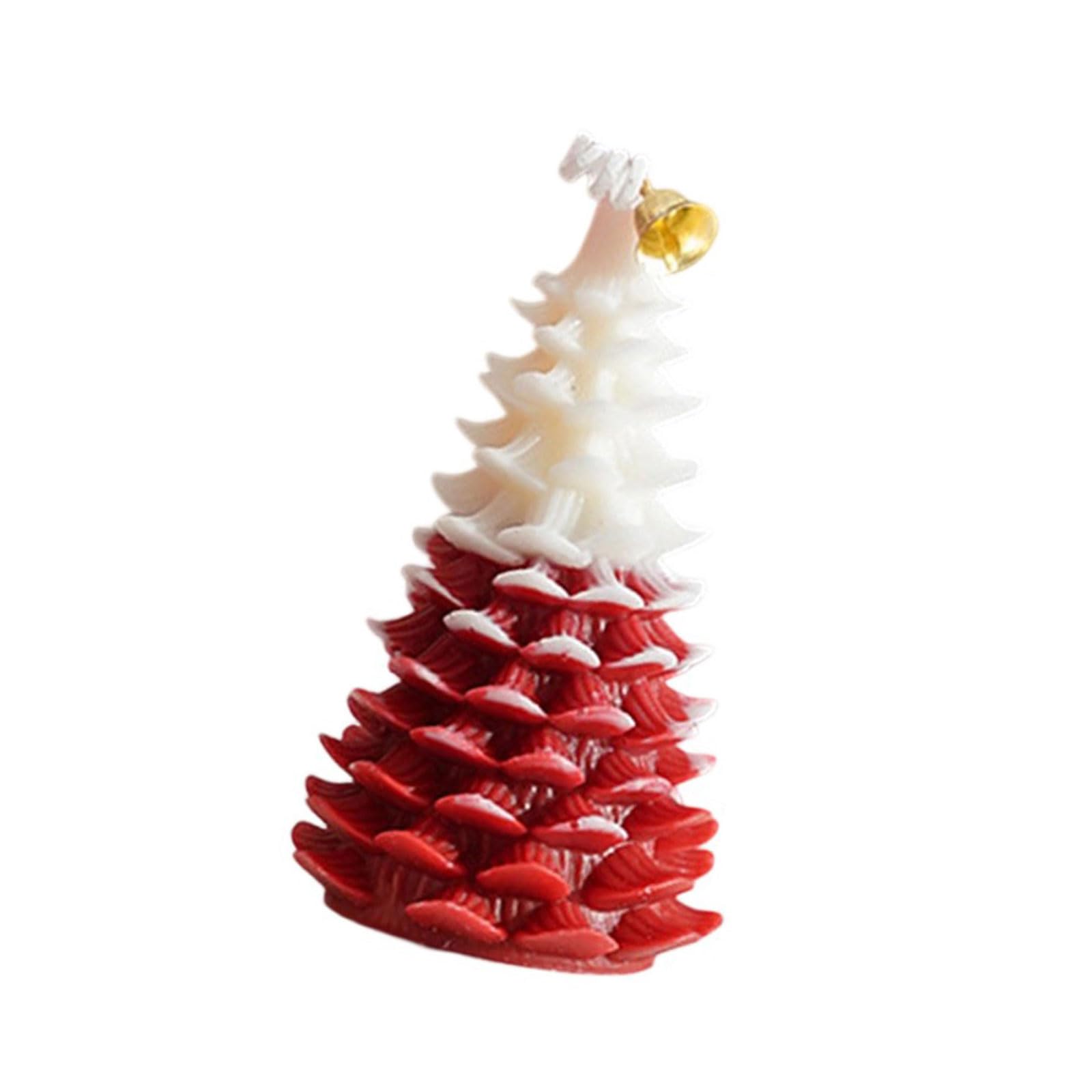 Tfaoys Red Two Color Christmas Tree Soy-Paraffin Blend Holiday Home Festive Natural Wax Christmas Tree Scented Holiday Soy Wax Festive Home Decor