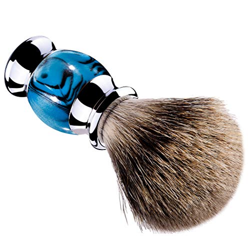 Grandslam Finest Badger Shaving Brush with Resin Handle- Engineered for the Best Shave of Your Life (Blue) - Thumbnail 4