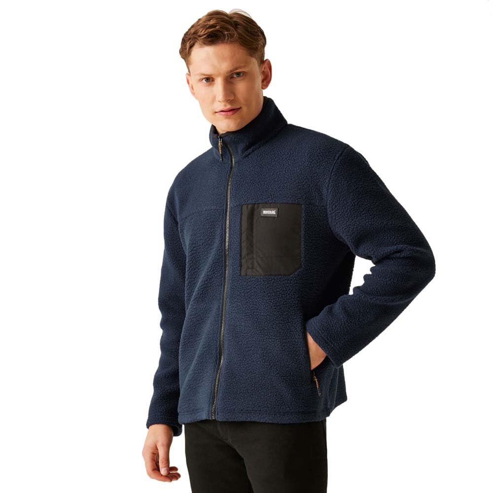 Regatta Mens Frankie Full Zip Borg Fleece Jacket - Navy - L