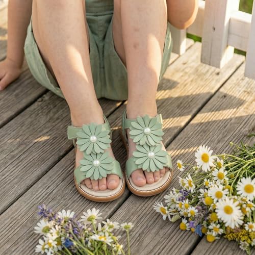 Image of Girls Dress Sandals Comfy Hook and Loop Summer Shoes for Toddlers