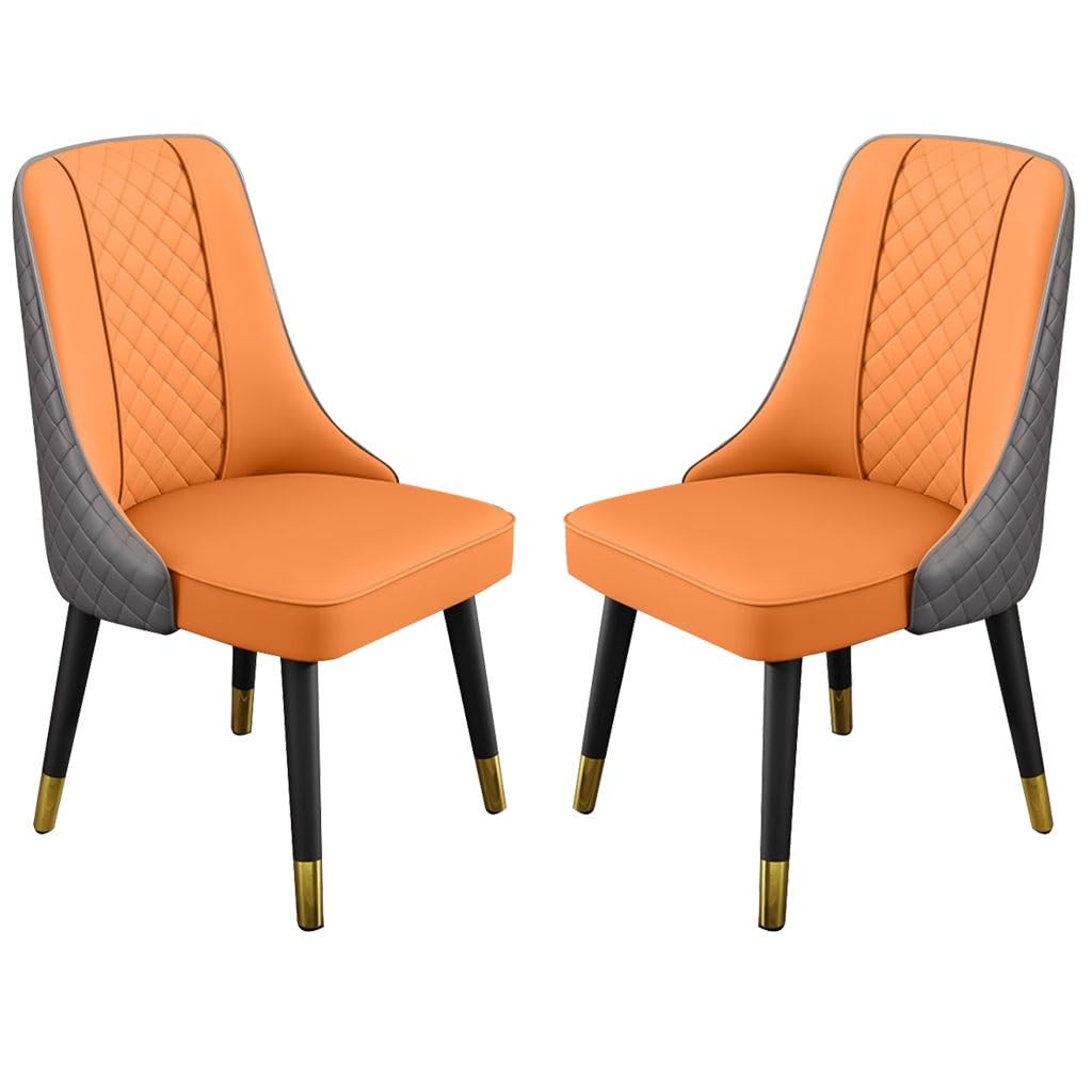 Lot de 2 chaises de salle à manger en cuir microfibre pour cuisine et salon