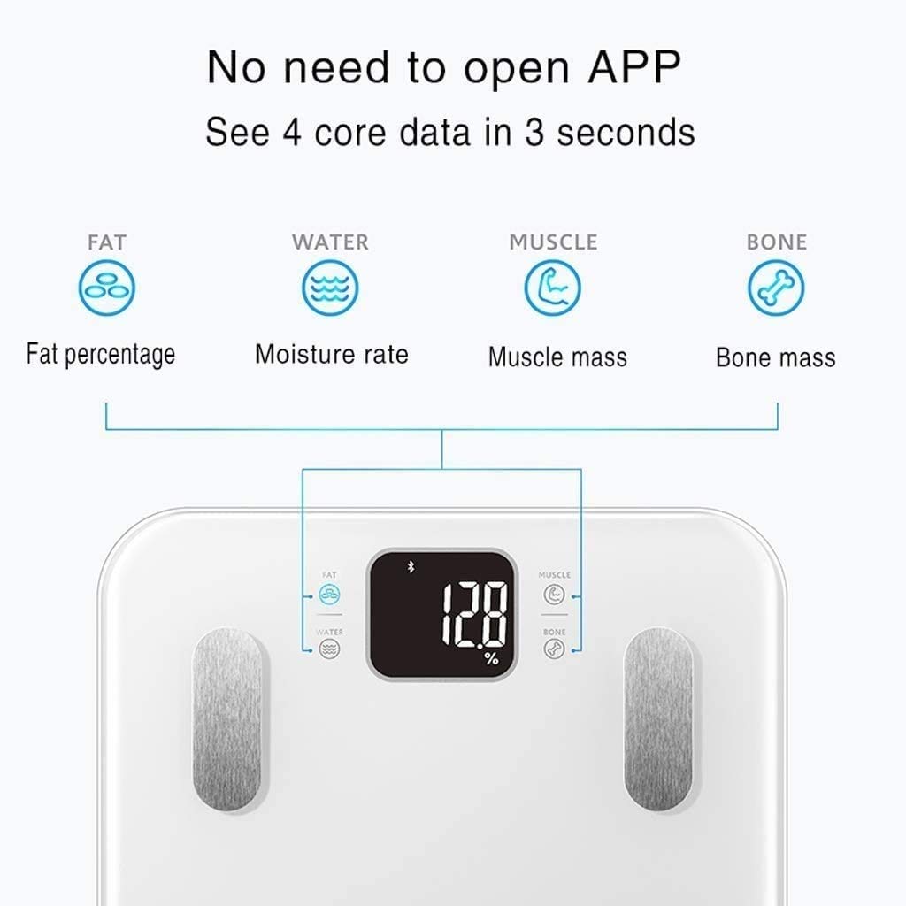Scala del Grasso corporeo Smart BMI BiMi Digital Bathroom Bilancia di Peso Wireless, analizzatore di Composizione corporeo con Smartphone App SYNC con Bluetooth, 330 libbre