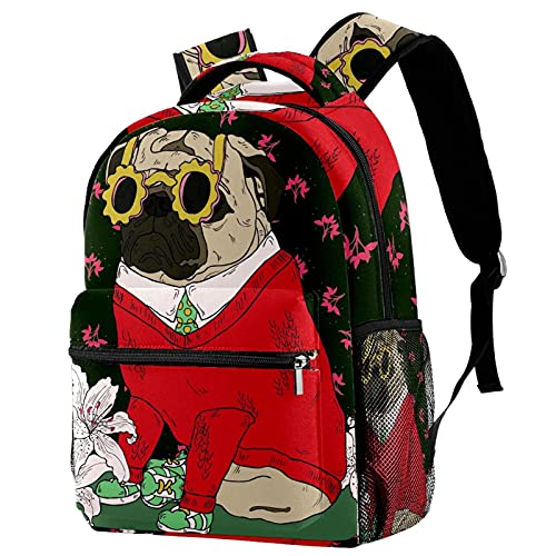 Sac à dos de voyage avec motif feuilles pour sorties scolaires